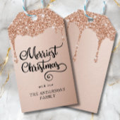 滴パーソナライズされた滴グリッターメリークリスマス ギフトタグ