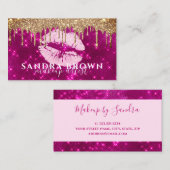 滴モダンるグリッターバラ金ゴールドの唇 名刺 (正面/裏面)