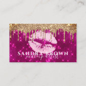 滴モダンるグリッターバラ金ゴールドの唇  名刺 (正面)