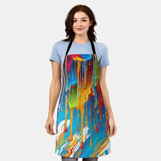 滴モダンる絵を描 エプロン (着用した状態)