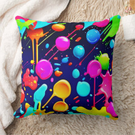 滴下するネオンインクの審美的 クッション