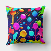 滴下するネオンインクの審美的 クッション (裏面)