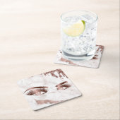 滴下するバラ金ゴールド目 スクエアペーパーコースター (インサイチュ)