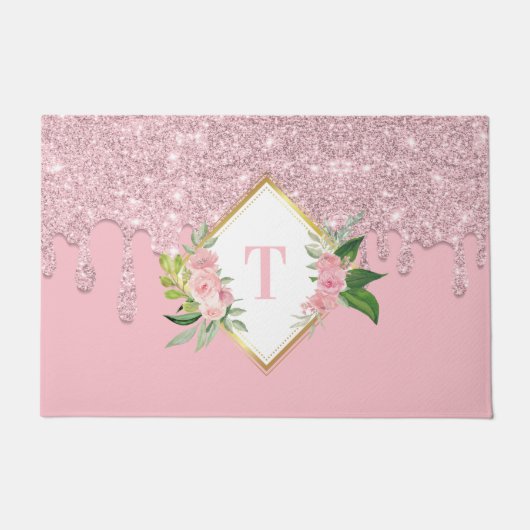 滴下カスタムグリッターファミリ形式 ドアマット (正面)