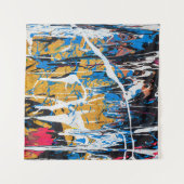 滴下カラフル絵を描:落書き壁 タペストリー (正面(横))