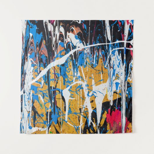 滴下カラフル絵を描:落書き壁 タペストリー (正面)