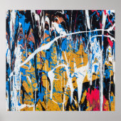 滴下カラフル絵を描:落書き壁 ポスター (正面)