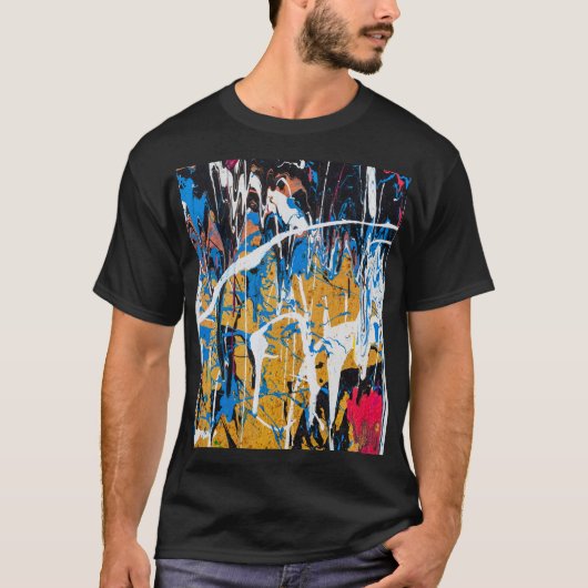 滴下カラフル絵を描：落書き壁 Tシャツ (正面)