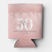 滴下ガーリーグリッタースパークル50th誕生日 缶クーラー (正面)