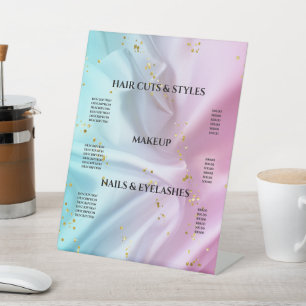 滴下ガーリーピンクグリッター台座標識 台座サイン