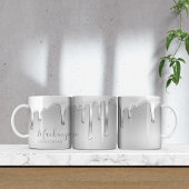 滴下クロム液体金属モノグラム コーヒーマグカップ