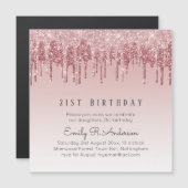 滴下グリッターバラ金ゴールド21stバースデーピンクガール (正面/裏面)