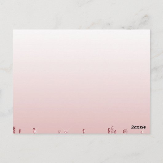 滴下グリッターバラ金ゴールド21stバースデーピンクガール ポストカード (裏面)