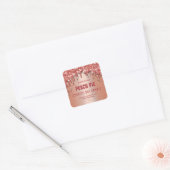 滴下グリッターバラ金ゴールドSoy Candleラベル スクエアシール (封筒)