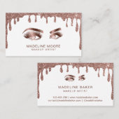 滴下グリッターメイクアップアーティストアイブラッシュ 名刺 (正面/裏面)