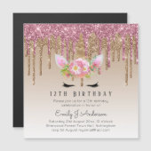 滴下グリッターユニコーンバラ金ゴールドピンク12日目 (正面/裏面)