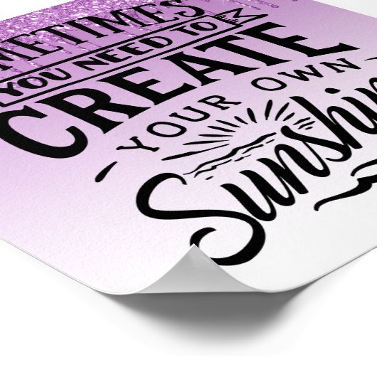 滴下グリッター感動的引用文ポスター ポスター (角)