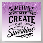 滴下グリッター感動的引用文ポスター ポスター (正面)