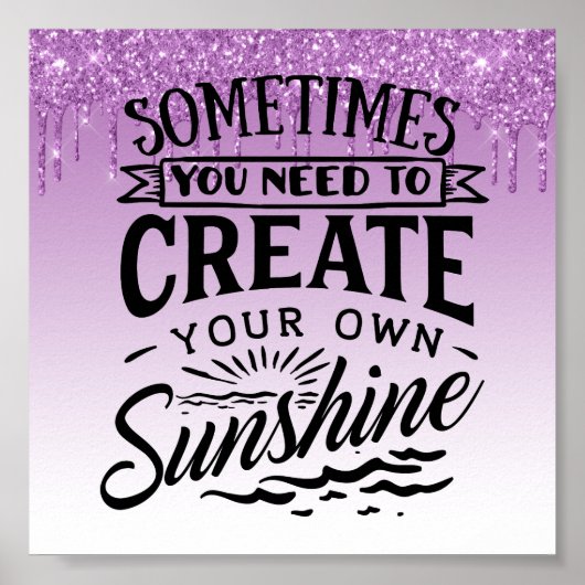 滴下グリッター感動的引用文ポスター ポスター (正面)