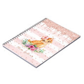 滴下グリッター猫好きガールデイリー日記 ノートブック (左側)