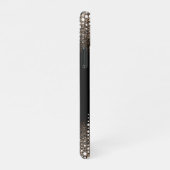 滴下グリッター金ゴールド雨パーソナライズされた名ブラック iPhoneケース (右側)