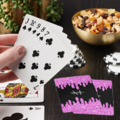 滴下スパークルグリッターピンクブラックモノグラム トランプ (インサイチュ)