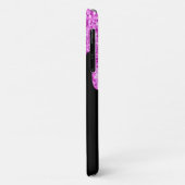 滴下スパークルグリッターピンクブラックモノグラム Case-Mate iPhoneケース (裏面/左)