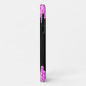 滴下スパークルグリッターピンクブラックモノグラム Case-Mate iPhoneケース (裏面/左)