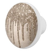 滴下タウペグリッター |シャンパン金ゴールド霧雨 セラミックノブ (右)