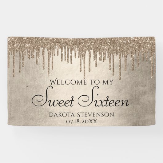 滴下タウペグリッター |シャンパンSweet sixteen 横断幕 (横)