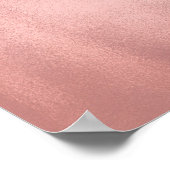 滴下バラ金ゴールドグリッターかわいらしピンクドリップ ポスター (角)