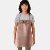 滴下バラ金ゴールドグリッターパーソナライズされたGlam S エプロン (インサイチュ)