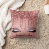 滴下バラ金ゴールドグリッターピンクドリップスラッシュ クッション (ブランケット)