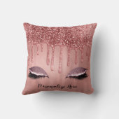 滴下バラ金ゴールドグリッターピンクドリップスラッシュ クッション (裏面)