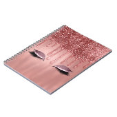 滴下バラ金ゴールドグリッターピンクドリップスラッシュ ノートブック (左側)