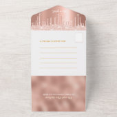 滴下バラ金ゴールドグリッターベビーシャワー オールインワン招待状 (外側)