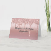 滴下パーソナライズされたグリッターバラ金ゴールド カード (正面)