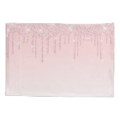 滴下パーソナライズされたグリッターピンクティール(緑がかった色)蝶 枕カバー (裏面)