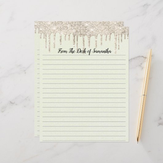 滴下パーソナライズされたグリッターライニング定置物 (正面/裏面インサイチュ)