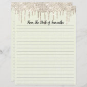 滴下パーソナライズされたグリッターライニング定置物 (正面/裏面)