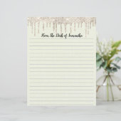 滴下パーソナライズされたグリッターライニング定置物 (スタンド正面)