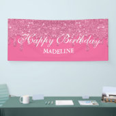 滴下パーソナライズされたグリッター誕生日バナー 横断幕 (トレードショー)