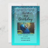 滴下パーソナライズされたグリッター 招待状 (正面)