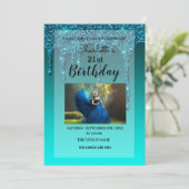 滴下パーソナライズされたグリッター 招待状 (スタンド正面)