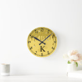 滴下パーソナライズされた金ゴールドグリッター効果のきらめき ラウンド壁時計 (ホーム)