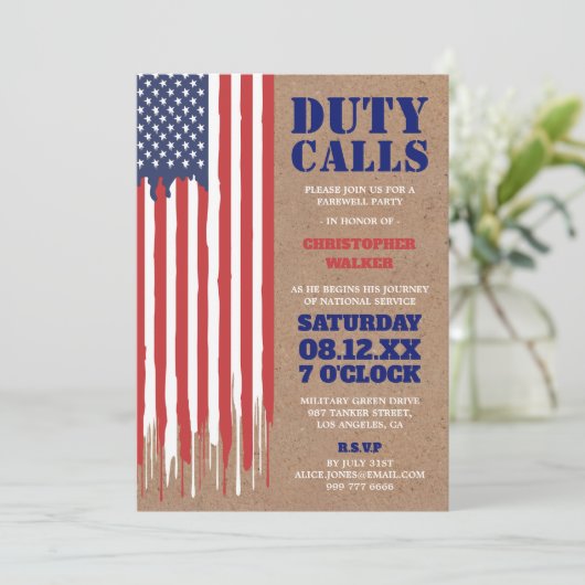 滴下フラグ |素朴軍隊別れパーティー 招待状 (スタンド正面)