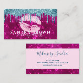 滴下モダングリッターバラ金ゴールド唇のメイクアップバス 名刺 (正面/裏面)