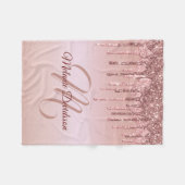 滴下モダンバラ金ゴールドパーソナライズされた名 フリースブランケット (正面(横))