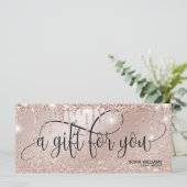 滴下モダンバラ金ゴールド証明書ギフトカード (スタンド正面)