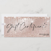 滴下モダンバラ金ゴールド証明書ギフトカード (正面)